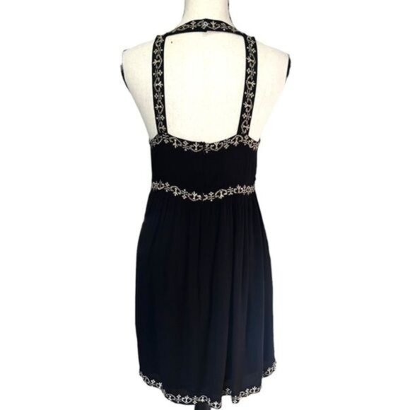 Urban Outfitters Dress Womens S Black Embroidered Sleeveless Mini Boho Style - Picture 2 of 14